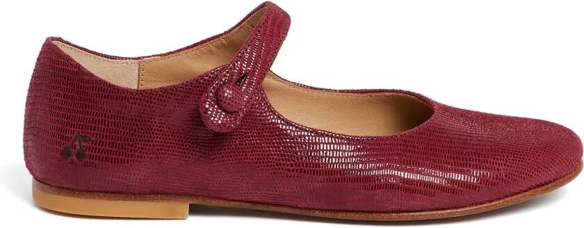 Bonpoint Ella Mary Jane ballerina's met knoopsluiting Rood