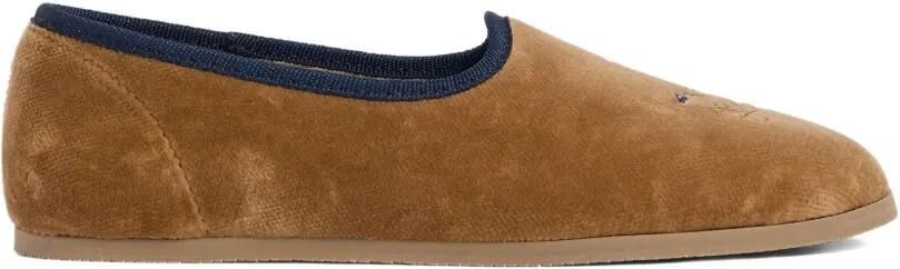 Bonpoint Fluwelen pantoffels met borduurwerk Beige - Foto 3
