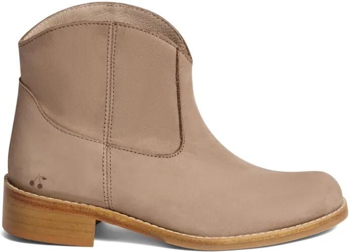 Bonpoint Leren enkellaarzen Beige