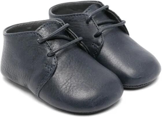 Bonpoint Little leren slofjes Blauw