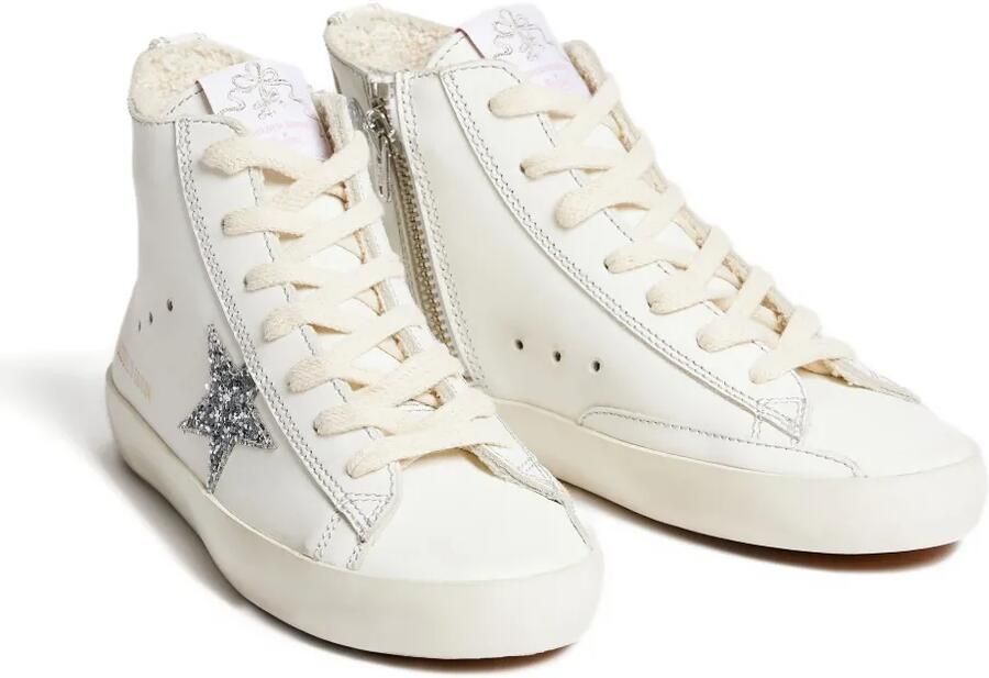 Bonpoint Sneakers met glitter en rits Wit