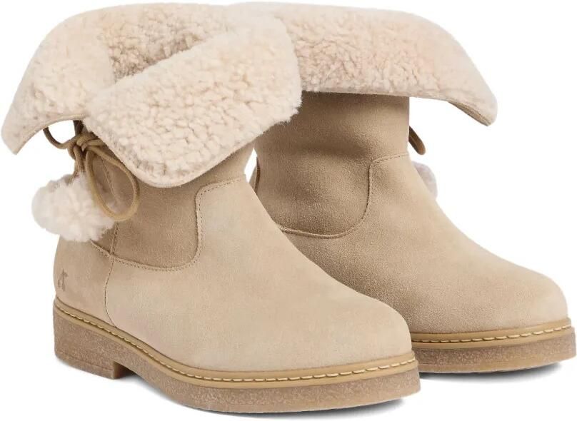 Bonpoint Suède laarzen met pompon Beige