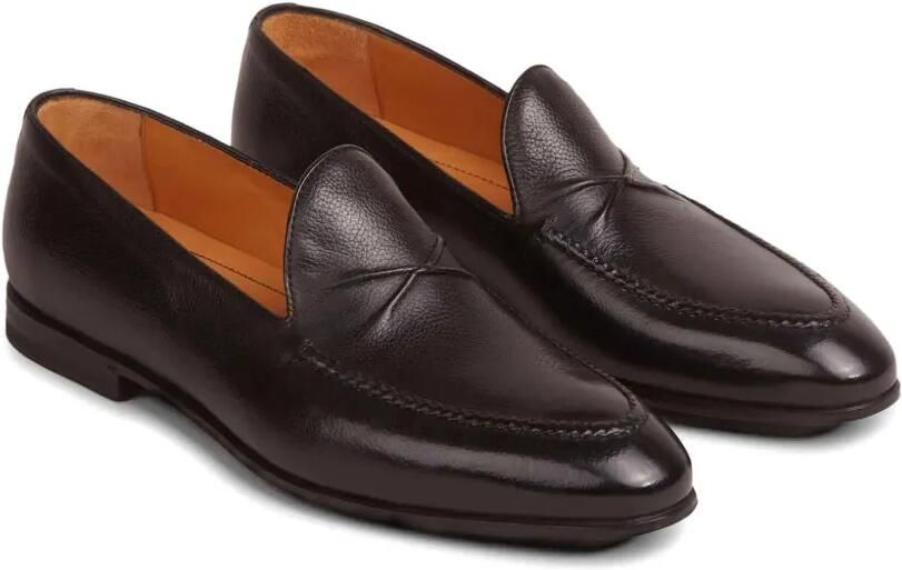 Bontoni De Bustis loafers van bewerkt leer Zwart - Foto 4
