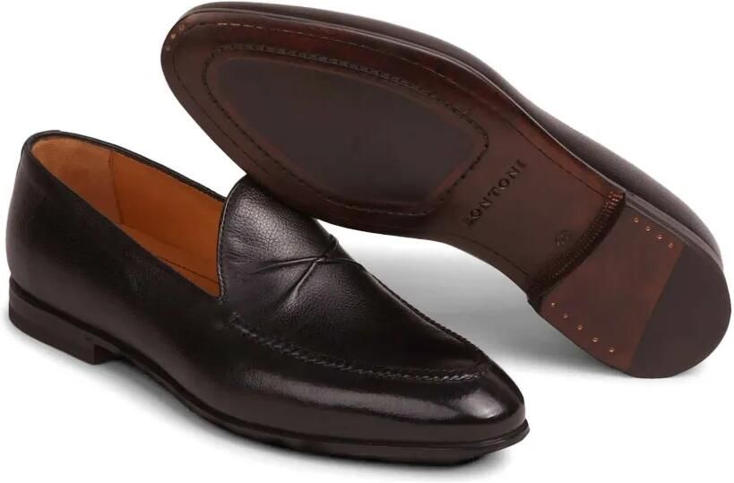 Bontoni De Bustis loafers van bewerkt leer Zwart - Foto 3
