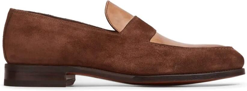 Bontoni Leren loafers met vlakken Bruin