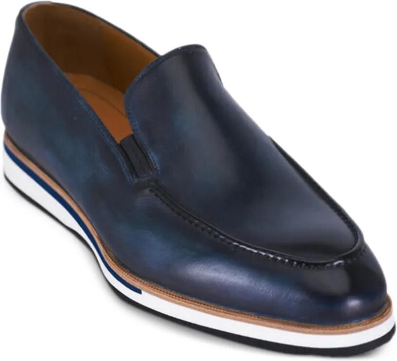 Bontoni Loafers van kalfsleer Blauw - Foto 2