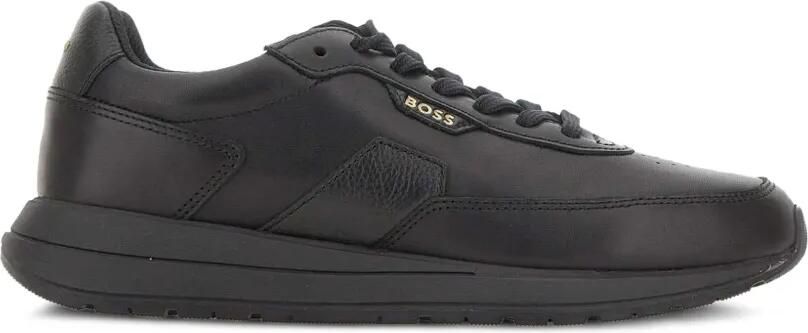 BOSS brushed leather sneakers Zwart - Foto 5