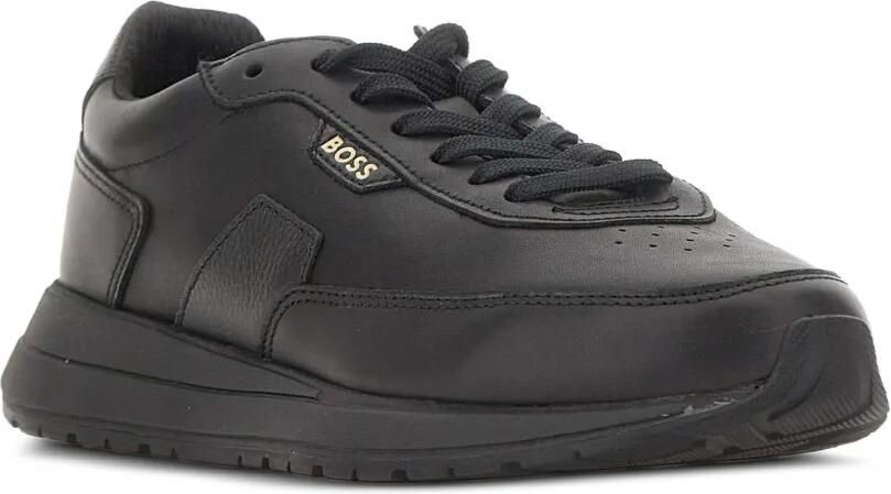 BOSS brushed leather sneakers Zwart - Foto 3