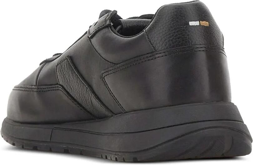 BOSS brushed leather sneakers Zwart - Foto 2