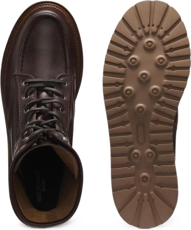 BOSS By Beckham leren veterlaarzen Bruin - Foto 2