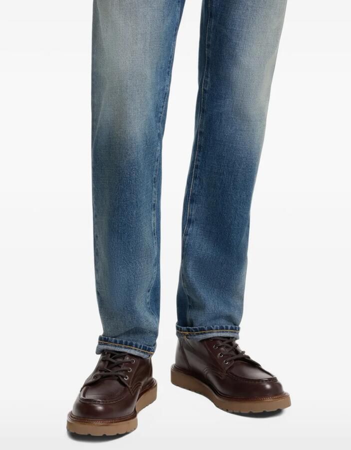 BOSS By Beckham leren veterlaarzen Bruin - Foto 3
