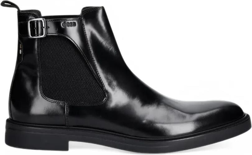 BOSS Calev leather chelsea boots Zwart