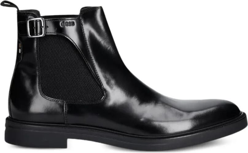 BOSS Calev leather chelsea boots Zwart