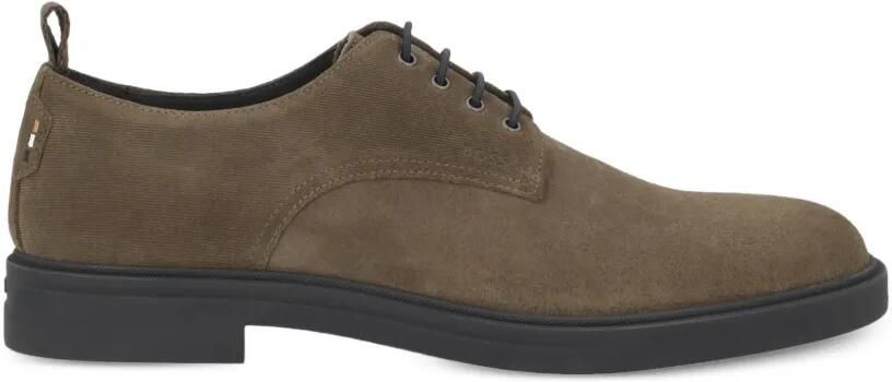 BOSS Calev suède loafers met veters Groen