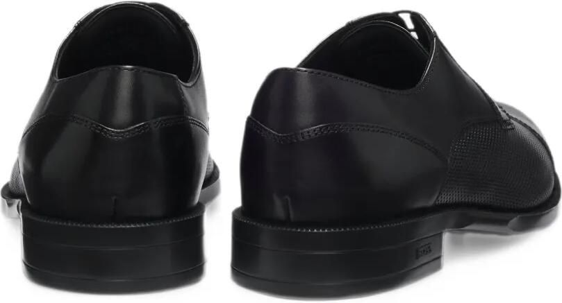BOSS cap-toe Derby shoes in leather Zwart - Foto 3