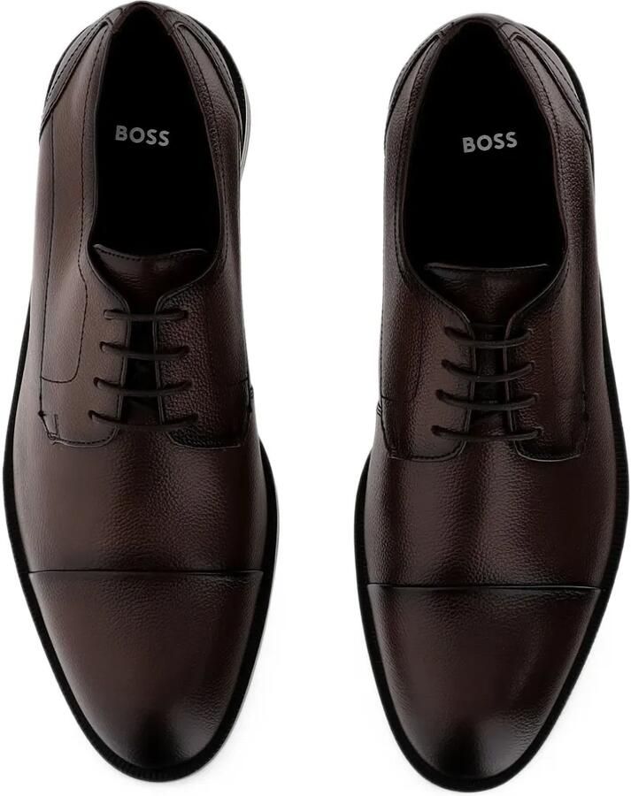 BOSS cap-toe pebbled leather shoes Bruin - Foto 4