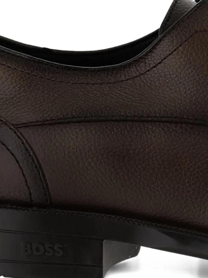 BOSS cap-toe pebbled leather shoes Bruin - Foto 5