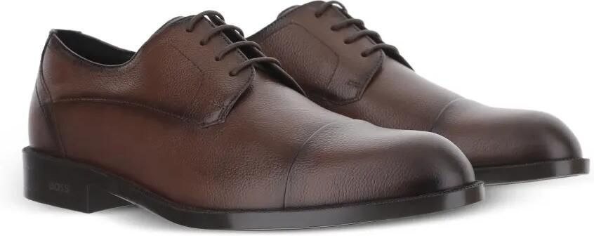 BOSS Derby schoenen van bewerkt leer met kapneus Bruin - Foto 5