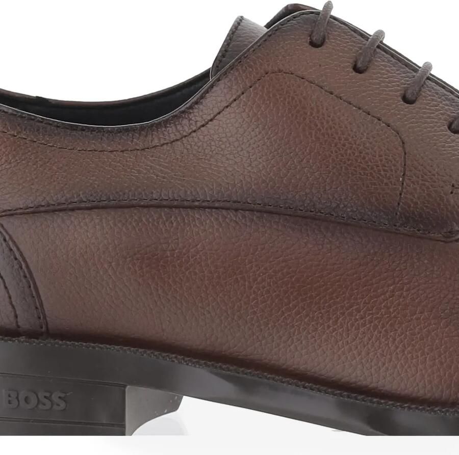 BOSS Derby schoenen van bewerkt leer met kapneus Bruin - Foto 2