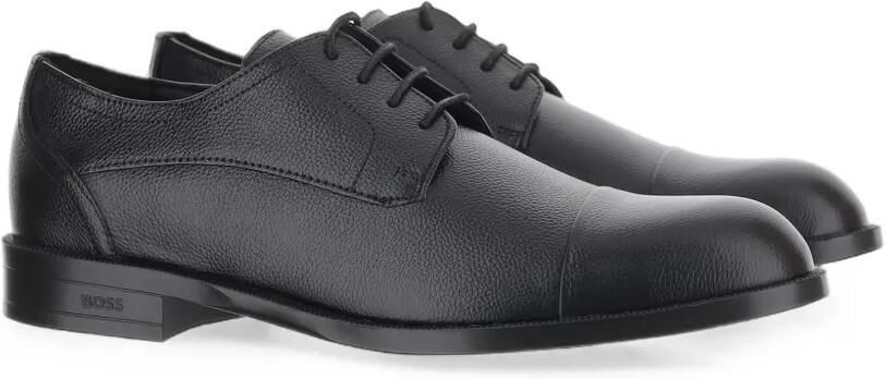 BOSS Derby schoenen van bewerkt leer met kapneus Zwart - Foto 5