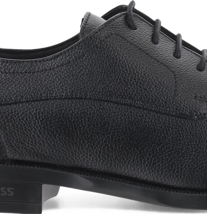 BOSS Derby schoenen van bewerkt leer met kapneus Zwart - Foto 2