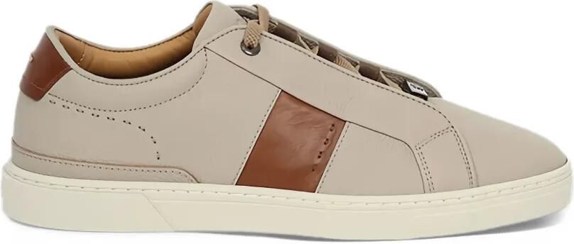 BOSS Gary leather trainers with contrast side panel Beige