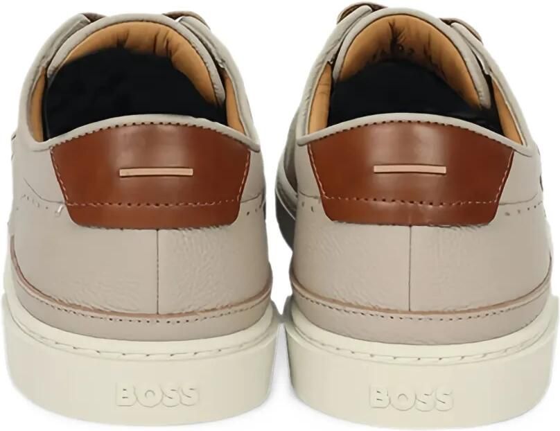 BOSS Gary leather trainers with contrast side panel Beige - Foto 2