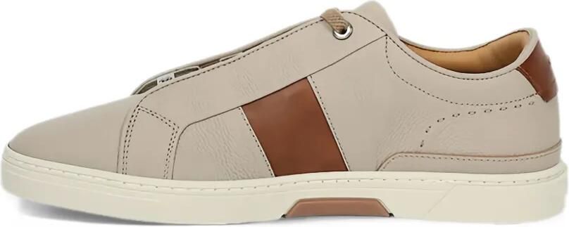 BOSS Gary leather trainers with contrast side panel Beige - Foto 3