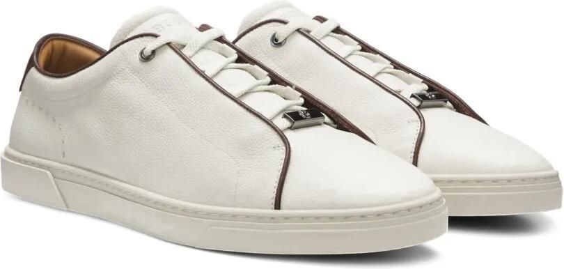 BOSS Gary sneakers van korrelig Italiaans leer Wit - Foto 3