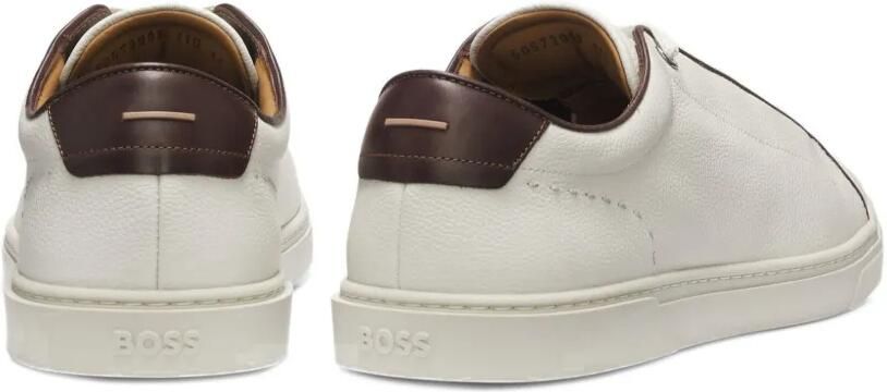 BOSS Gary sneakers van korrelig Italiaans leer Wit - Foto 4