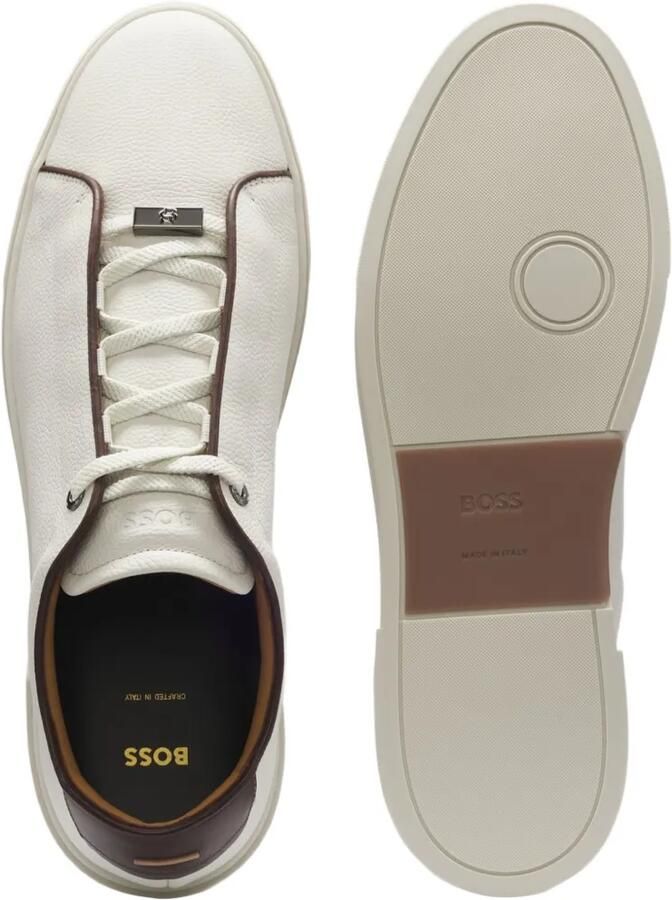 BOSS Gary sneakers van korrelig Italiaans leer Wit - Foto 2