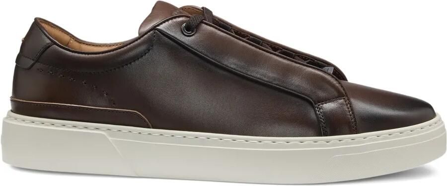 BOSS Gary Tenn leren sneakers Bruin
