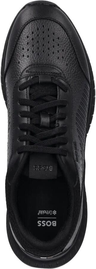 BOSS Geperforeerde leren sneakers Zwart - Foto 4