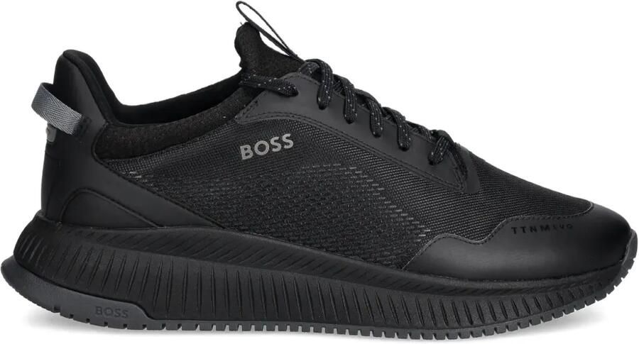 BOSS Getextureerde low-top sneakers Zwart