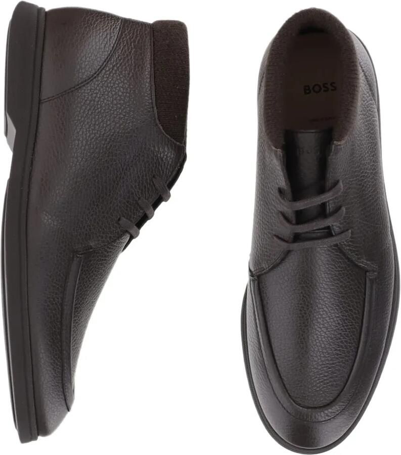 BOSS Desert boots van bewerkt leer Bruin