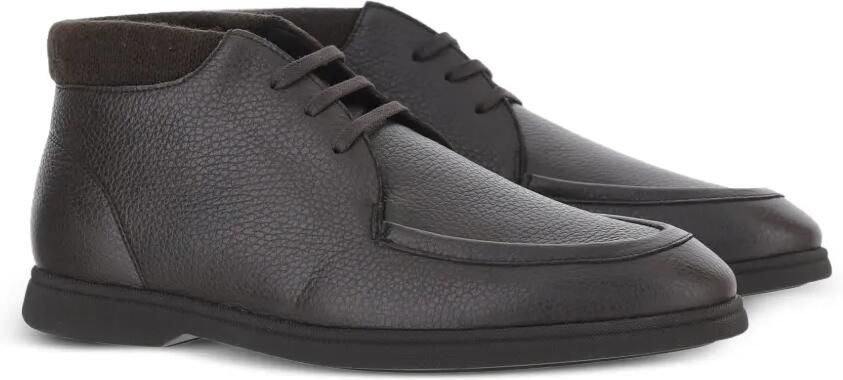 BOSS Desert boots van bewerkt leer Bruin - Foto 4