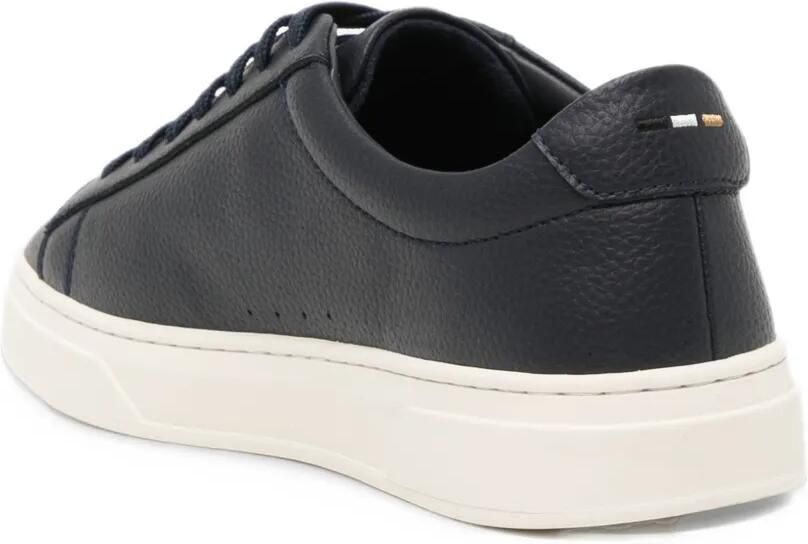 BOSS grained leather sneakers Blauw - Foto 2