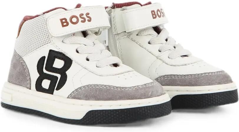 BOSS Kidswear Double B sneakers met monogram Beige