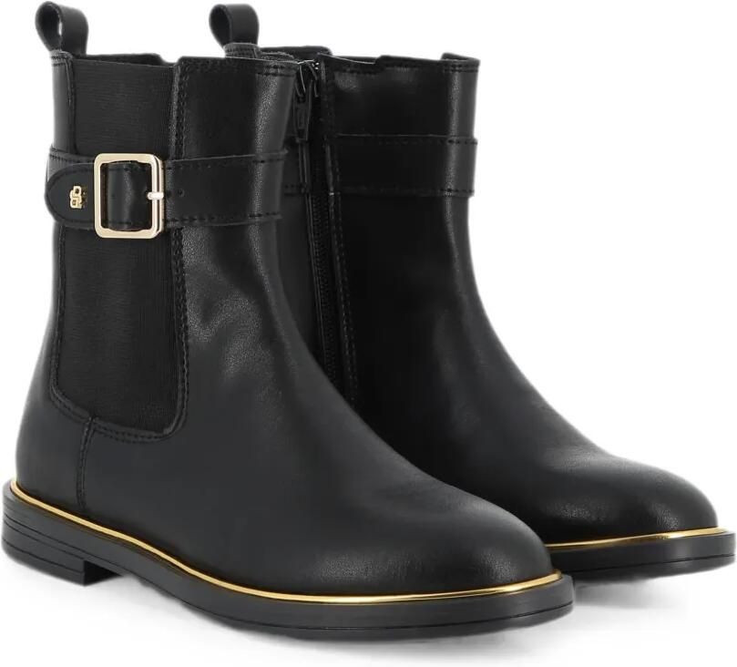 BOSS Kidswear Enkellaarzen met gespdetail Zwart