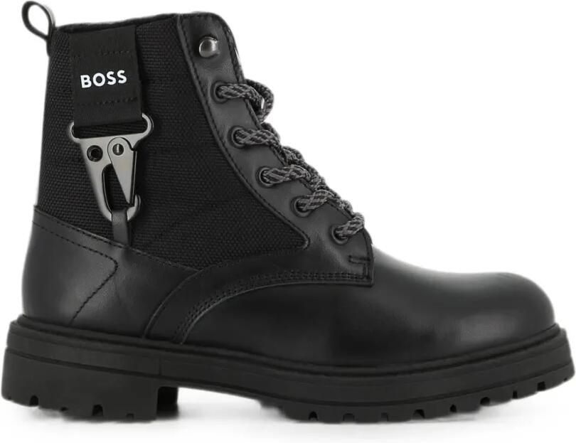 BOSS Kidswear Enkellaarzen met karabijnhaak detail Zwart - Foto 4