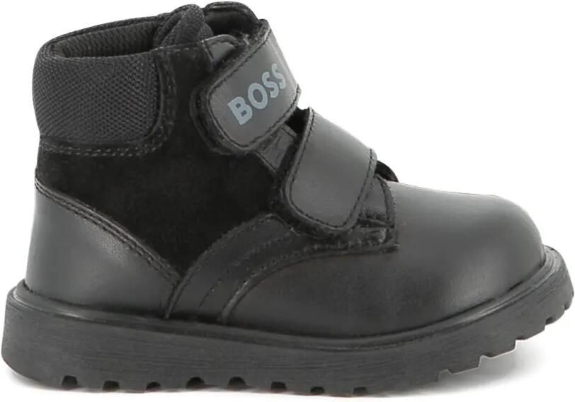 BOSS Kidswear Enkellaarzen met klittenband Zwart