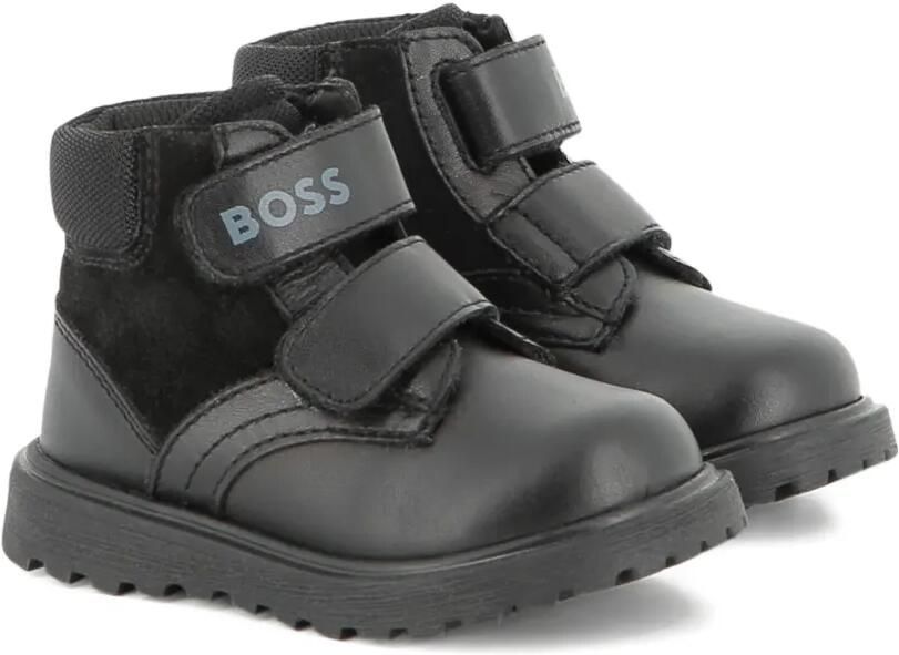 BOSS Kidswear Enkellaarzen met klittenband Zwart - Foto 3