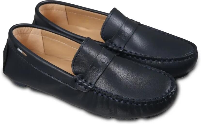 BOSS Kidswear Leren loafers Blauw