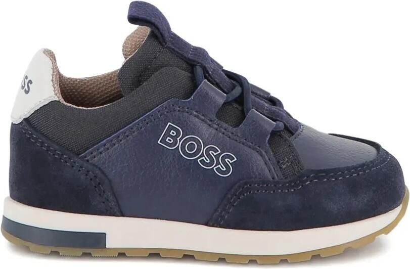 BOSS Kidswear Leren sneakers Blauw - Foto 4