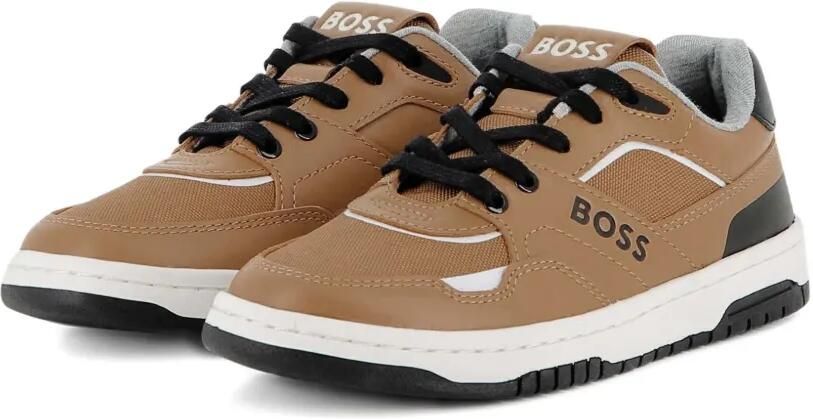 BOSS Kidswear Leren sneakers Bruin - Foto 4