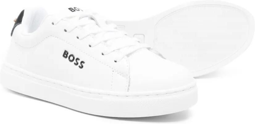 BOSS Kidswear Leren sneakers Wit - Foto 3