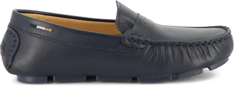 BOSS Kidswear Loafers met logodetail Blauw