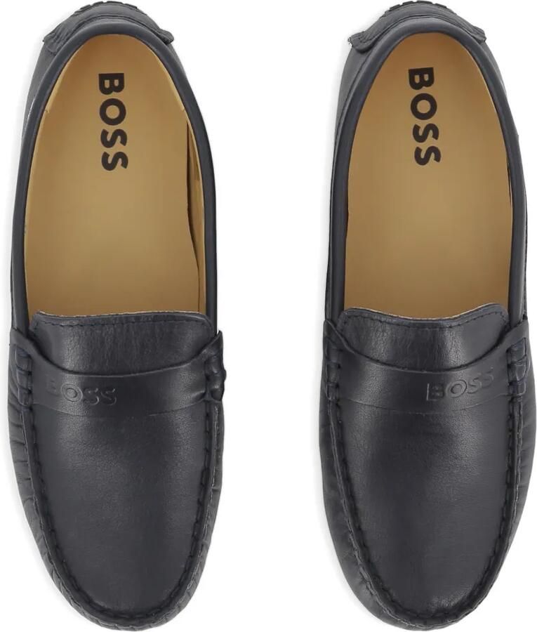 BOSS Kidswear Loafers met logodetail Blauw - Foto 4
