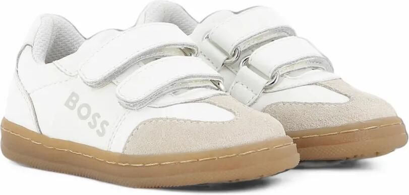 BOSS Kidswear logo-print touch-strap sneakers Wit