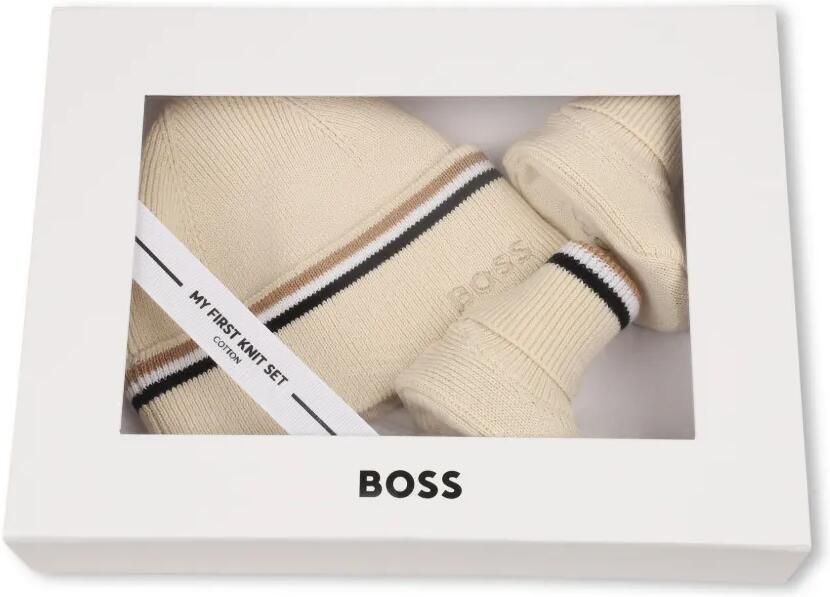 BOSS Kidswear Muts en laarzen met streep-detail Beige - Foto 4